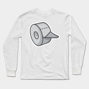 Toilet Tissue Paper Roll Sticker vector illustration. Healthcare and medical icon concept. Body cleaner tissue sticker logo design. Long Sleeve T-Shirt